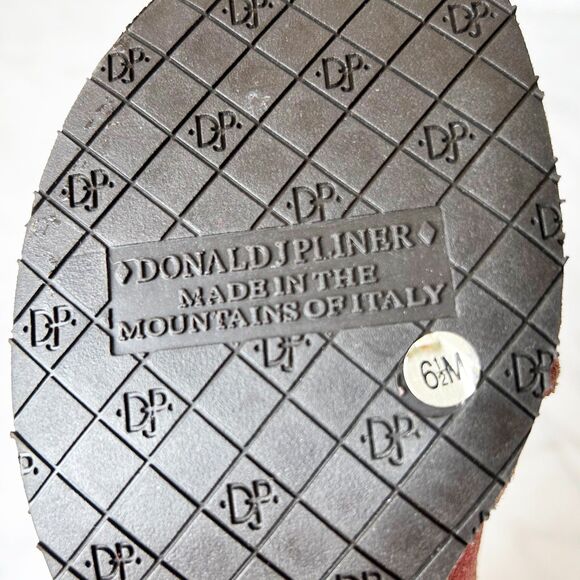 Donald J Pliner Vivi Metallic Orange Leather Slip On Wedge Sandal - Women's 5.5M - Picture 9 of 10